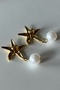 Pearl Starfish Steel Earrings - 3