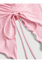 Pink Asymmetrical Lycra Side Gathered Summer Blouse, Dusty Pink Strapless, Strapless Stretchy Candy Pink Crop - 6