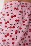 Women's Dark Pink White Printed Knitted Pajamas Set with Shorts Ce00096 - 4