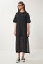 Women's Black Stretchy Knitted Top Lace Skirt Dress Cr00486 - 4