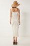 Women's Cream Openwork Strappy Summer Knitwear Dress Er00054 - 5