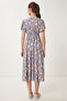 Women's Blue Cream Floral Patterned Summer Viscose Dress Ub00382 - 7