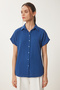 Women's Cobalt Blue Short Sleeve Ayrobin Shirt En00639 - 3