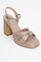 LELLO Gold Striped Women's Platform Heeled Shoes - 3