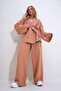 Women's Powder Wrinkled Look Blazer Jacket Bottom Top Suit Alc-X12433 - 12