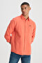 Relaxed Fit Wide Cut 100% Cotton Orange Shirt - 3
