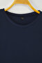 Navy Blue-Orange 2-Piece Unisex 100% Cotton Basic Short Sleeve Knitted T-Shirt Tkdss25Ts00102 - 5