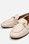Women's Leather Ecru Buckle Loafer - 5