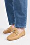 Women's Leather Beige Buckle Loafer