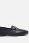 Women's Leather Black Buckle Loafer - 4