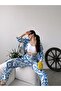 Women's patterned kimono and pants two-piece set - 5