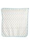 Teddy Bear Patterned Combed Cotton Single Layer Cream Light Blue Baby Blanket (80X80 cm) - 2