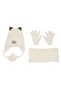 Girl's Ecru Leopard Eared Lovers Written Scarf Beanie Set 4-8 Years - 3