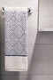 منشفة يد من الخيزران الملون بتصميم هندسي - 50x90 سم - نيلي - 2