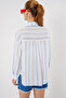 Women's Striped Oversize Shirt 20278 - White - 6