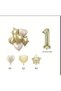 Party Number Foil Balloon Heart and Star Gold Birthday Set - 2
