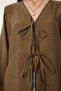 Contrast Striped Tie-Up Summer Blouse Khaki Lbv0060 - 4