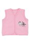 Baby Girl Pink Quilted Penguin Patterned Snap Fastener Combed Cotton Vest - 4