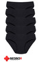 5-Piece Black Color Panties with Trophy Fabric and Waist Detail