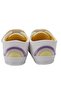 Baby Girl White Lilac Yellow Velcro Back Rainbow Leather Shoes - 7