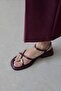 Vichenza Women's Flip Flop Leather Sandals Claret Red - 3