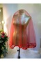 Short Red Piping Veil