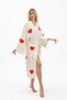 Muslin Kimono 100% Cotton Heart Printed Patterned Bathrobe Kaftan Dressing Gown - 3