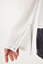 Contrast Striped Tie-Up Summer Blouse Ecru Lbv0060 - 7