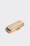 Gold Metallic Gold Clamshell Clutch Evening Dress Bag - 3