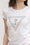 Women's White Ombré Triangle Logo T-Shirt - 4