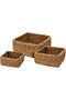 Decorative Natural Color Seagrass Square Wicker Basket Set of 3