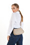 Women's Crossbody Baguette Hand and Shoulder Bag 2 Pieces - Brown - Beige - 5
