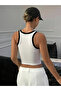 Women's Halter Neck Ribbon Printed Breathable Cotton Crop - 4