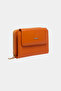 3802 Genuine Real Leather Small Women's Wallet Flother Orange - 2