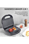 Electric Sandwich Maker 750 Watt 6 slices in 1, Donut, Nuts, Waffle, Non-stick plates, SK-908 Black - 2