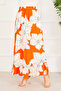 Floral Patterned Skirt Orange - 2