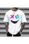 Plus Size Men's Colorful Smile Graphic Printed Short Sleeve T-Shirt Loose Summer