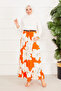 Floral Patterned Skirt Orange - 3