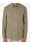 Khaki Linen Blended Regular Fit Long Sleeve Shirt 50303245-Vr027 - 6