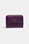 3802 Genuine Real Leather Small Women's Wallet Flother Plum - 3