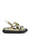 , Women's Genuine Leather Heeled Sandals 151992 Z302 Gold