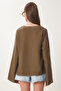 Contrast Striped Tie-Up Summer Blouse Khaki Lbv0060 - 6