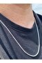 Steel Men's Necklace Chain Cylinder Model Silver Color 60 cm - 2