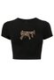 Women to Dominate and Protect Crop T-Shirt Black