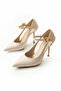 Cream Patent Leather Ankle Buckle Stiletto – Thin Heel, Comfortable Fit, Pointed Toe - 6