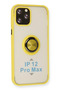 iPhone 12 Pro Max Case Montreal Ring Silicone Cover - Yellow Gnzrz - 2