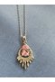 Pink Stone Steel Necklace - 3
