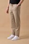 Men's Regular Fit Mid Waist Straight Leg Beige Trousers - 4