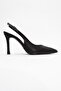 Roya Black Stone Pointed Toe Women's Heeled Shoes - 6
