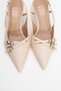 Woss Beige Skin Belt Detailed Women's Heeled Shoes - 2